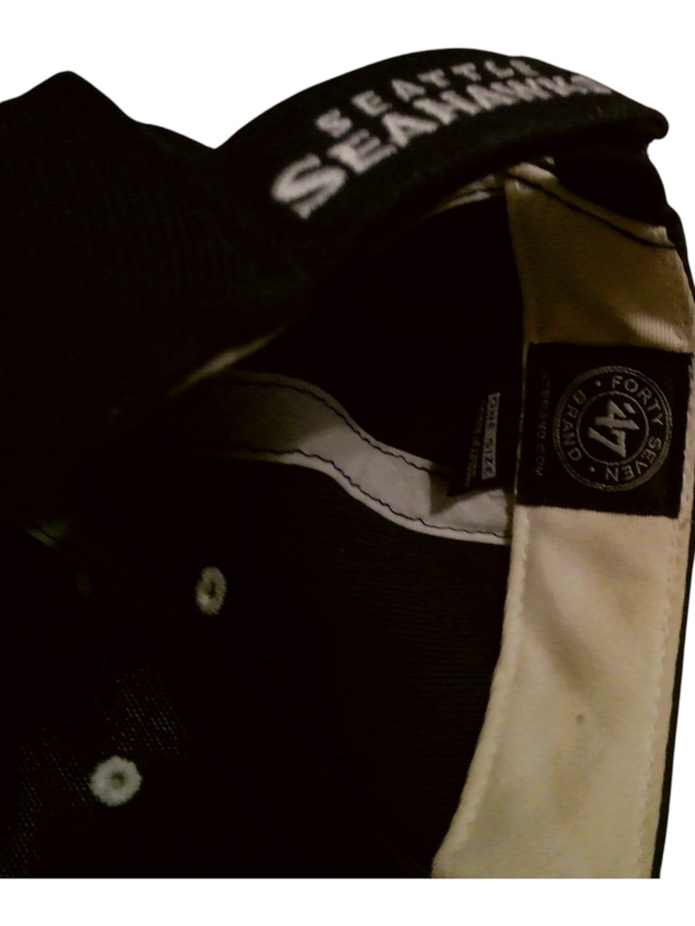 NFL Black and White Interior Panel Baseball Cap - Picture 3 of 6